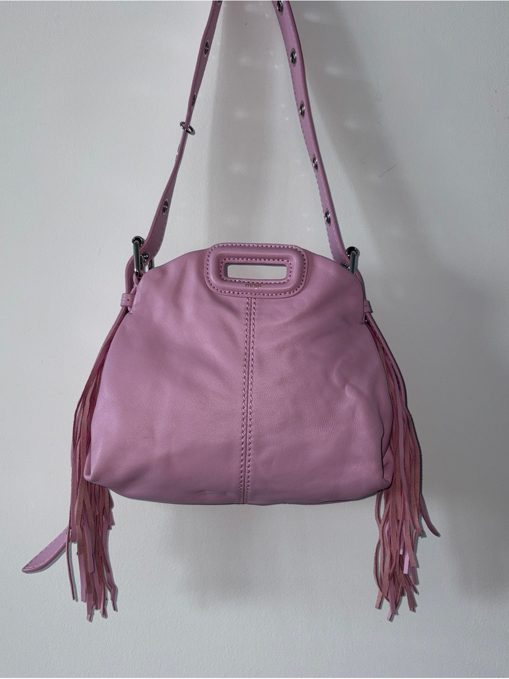 Maje Miss M Mini Pink Leather Bag - Picture 1 of 9